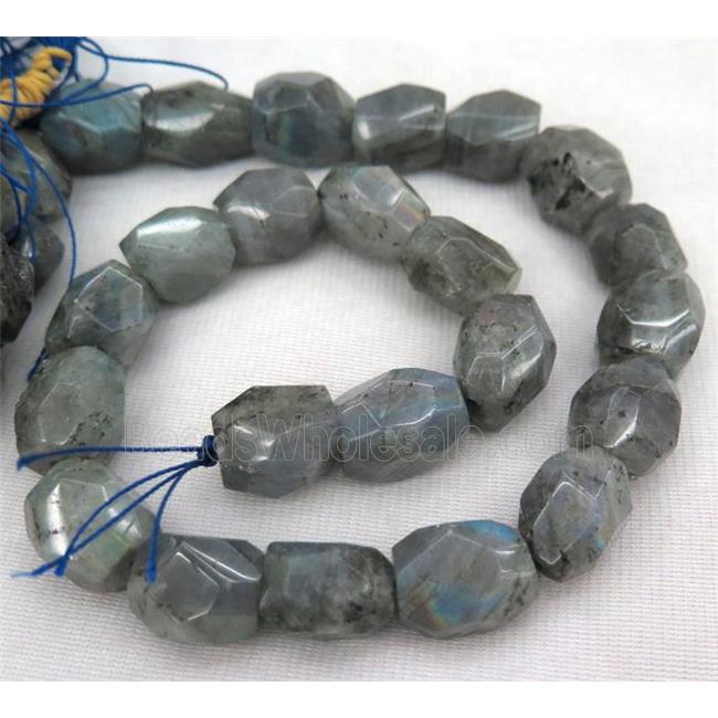 Labradorite beads, faceted freeform