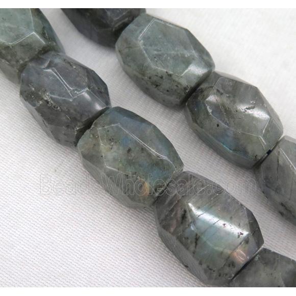 Labradorite bead, faceted freeform