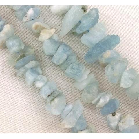 Aquamarine beads chip, freeform, blue