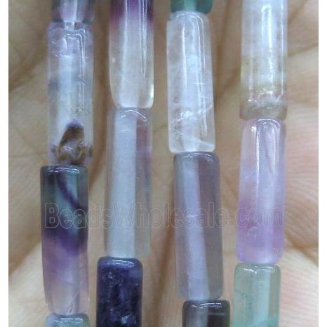 purple Fluorite tube beads, dye