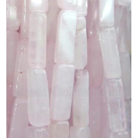 Rose Quartz cuboid beads, pink