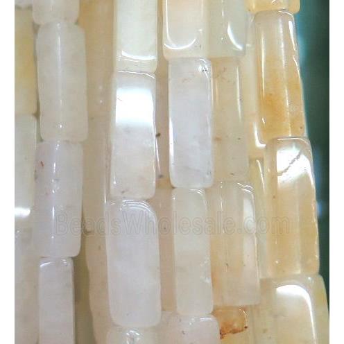 yellow jade cuboid beads