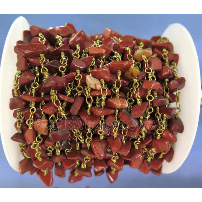 handmade rosary chain with gemstone chip bead