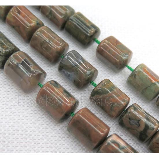 Rhyolite beads, 3faces tube