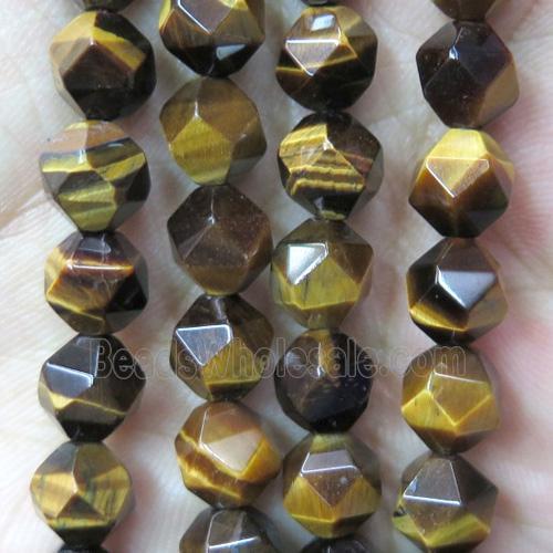Tiger eye stone beads cut round