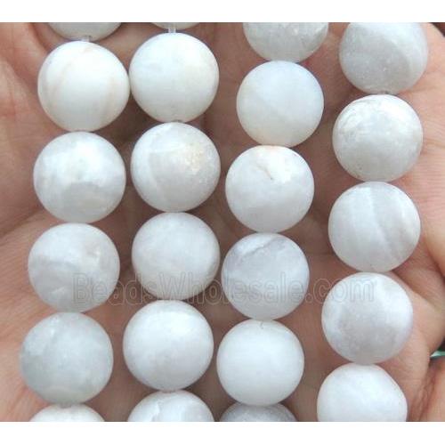 round matte White Crazy Agate Beads