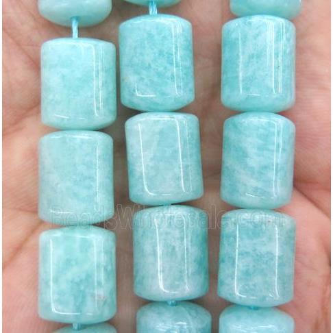 Amazonite beads, 3faces tube, green
