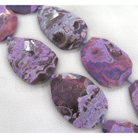 purple Ocean Jasper bead, faceted freeform