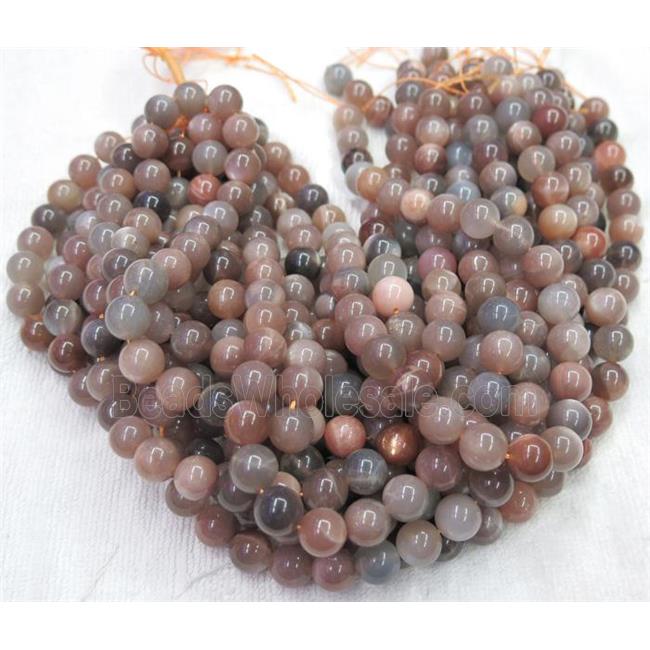 black SunStone beads, round