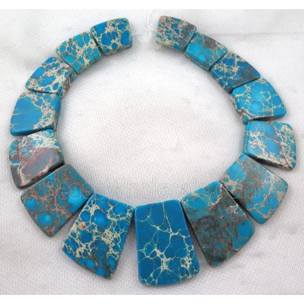 Sea Sediment Jasper necklace, freeform, blue