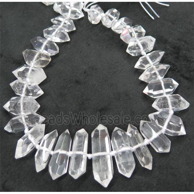 Clear Quartz Bullet Beads, point