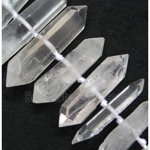 clear quartz bullet beads, hand-cutting