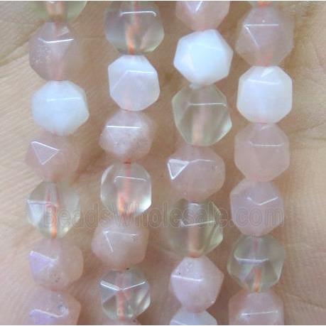 natural Moonstone beads cut round multicolor