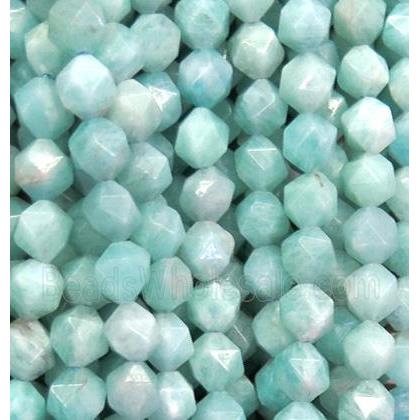 natural green Amazonite beads cut round