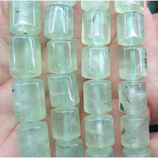 Prehnite tube beads, green