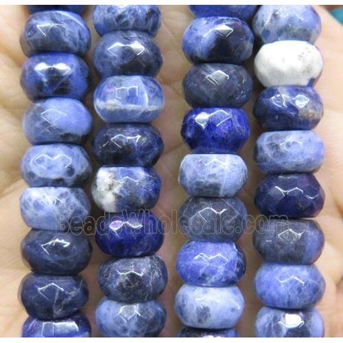 faceted Sodalite rondelle beads, A-grade
