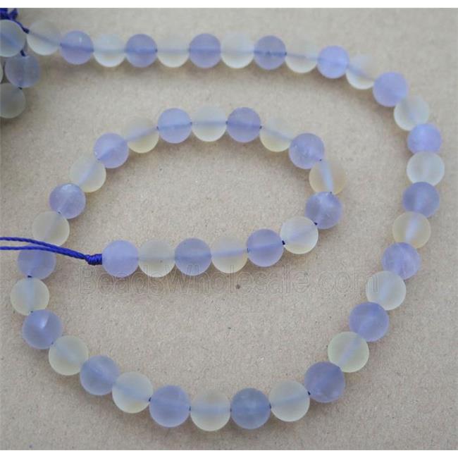 Citrine and Amethyst beads, round, matte