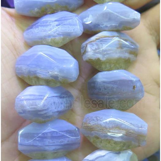 blue lace agate nugget beads, faceted freeform
