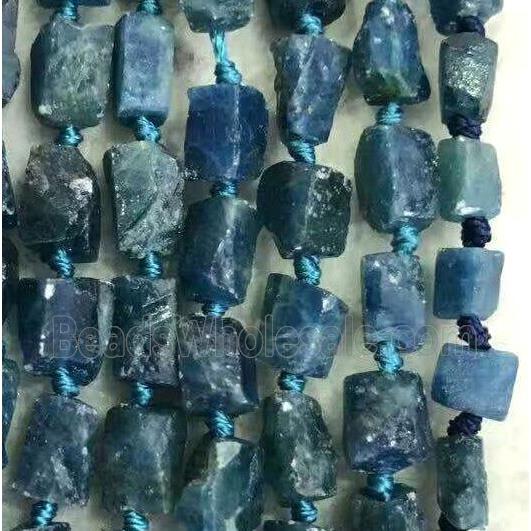 Apatite nugget beads, blue, freeform chip
