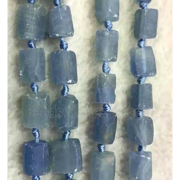 blue calcite nugget beads, freeform chips