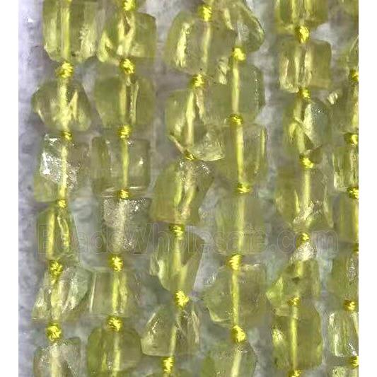 Lemon Quartz chip beads, nugget, yellow