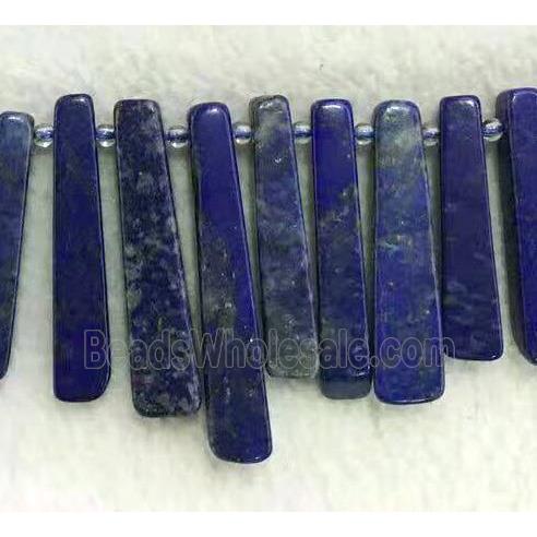 Lapis Lazuli collar beads, top-drilled, blue, stick