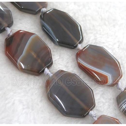 brown botswana agate beads, rectangle, dye