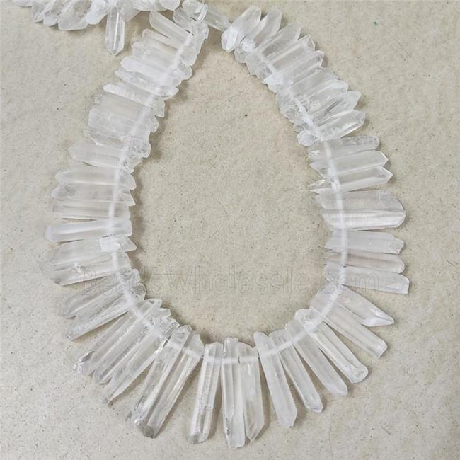 clear quartz collar beads, stick, freeform