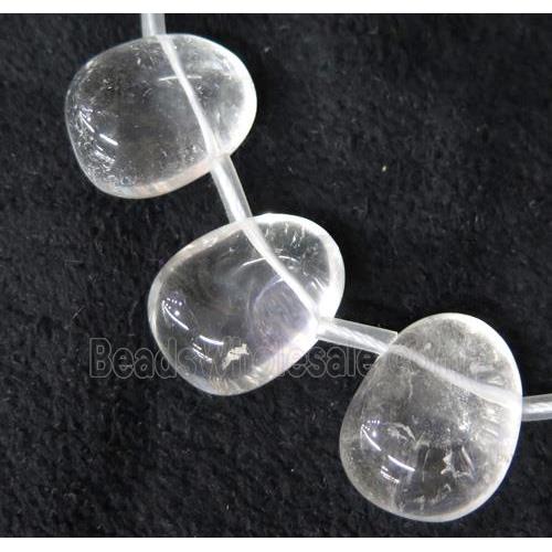 Clear Quartz beads collar, teardrop, top-drilled