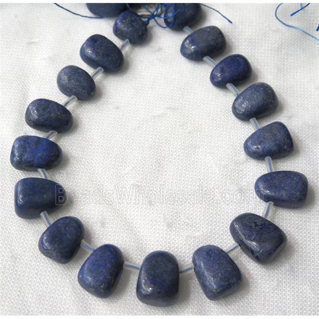 Lapis Lazuli beads collar, teardrop, top-drilled, blue