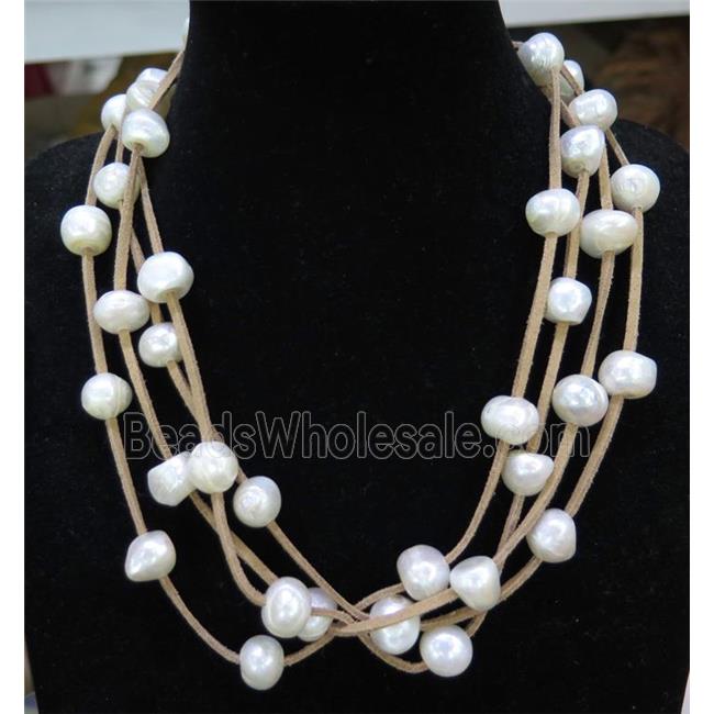 white freshwater pearl necklace with magnetic clasp