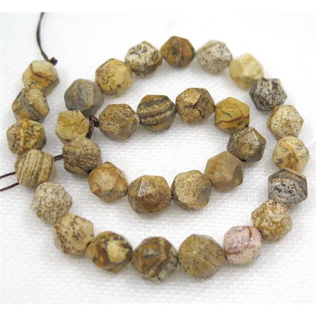 Picture Jasper Beads Cut Round