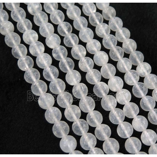 white Calcite beads, round