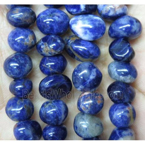 blue sodalite chip bead, freeform