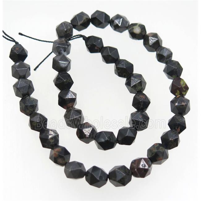 Black Plum Blossom Jasper Beads Cut Round