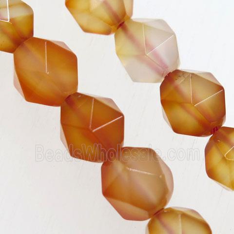 Red Carnelian Agate Beads Cut Round