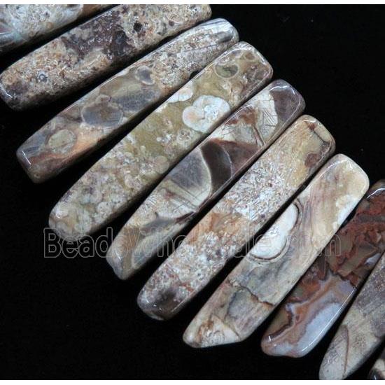 ocean jasper collar bead, stick, top drilled