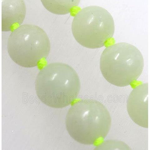 New Mountain Jade bead knot Necklace Chain, round