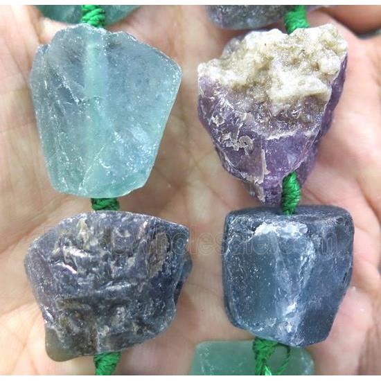 fluorite nugget beads, freeform, rough