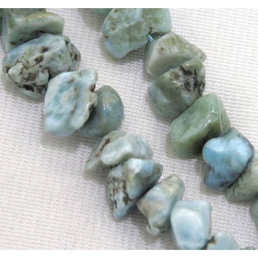 blue Larimar nugget beads, freeform