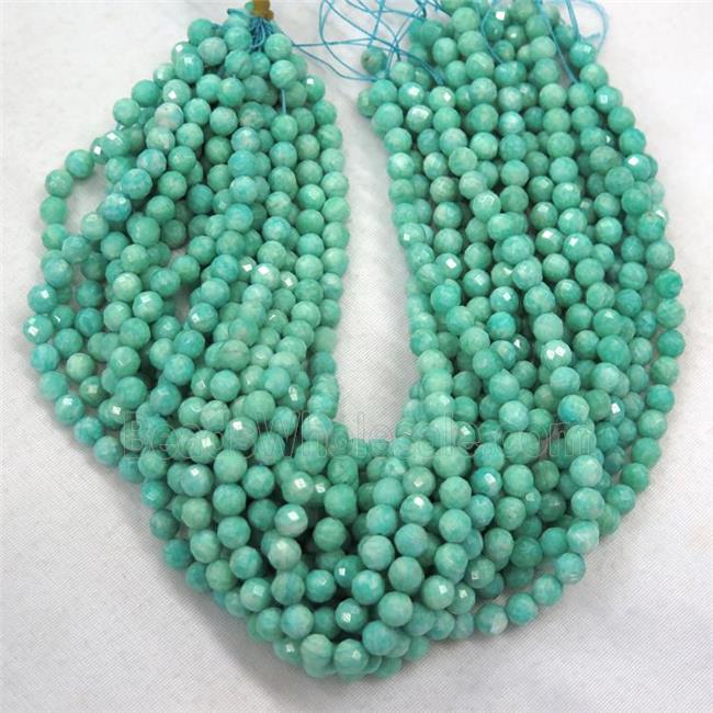 green Russian Amazonite beads, faceted round
