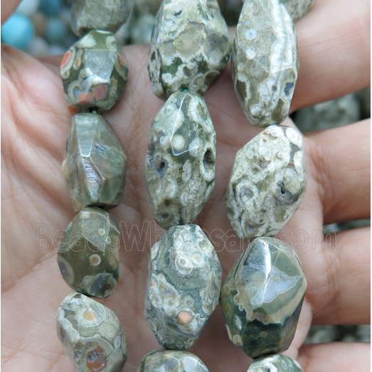rhyolite nugget beads, faceted freeform