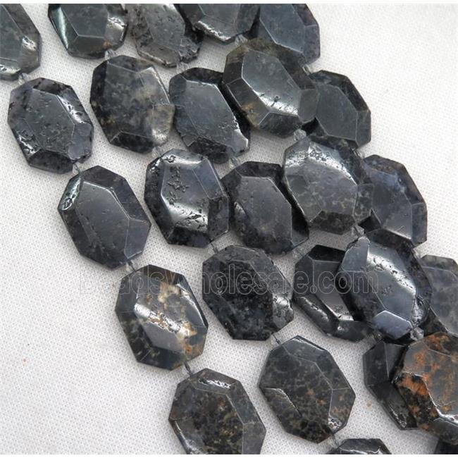 iolite slice beads, faceted freeform