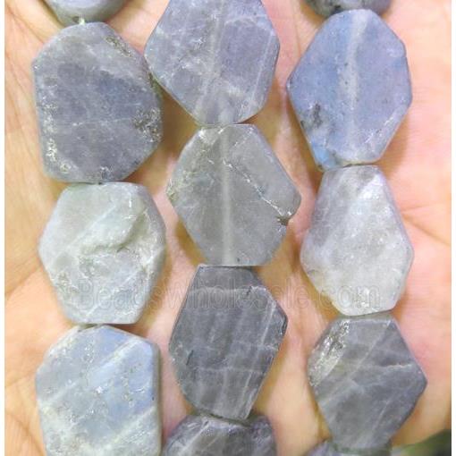 matte Labradorite slice beads, flat freeform