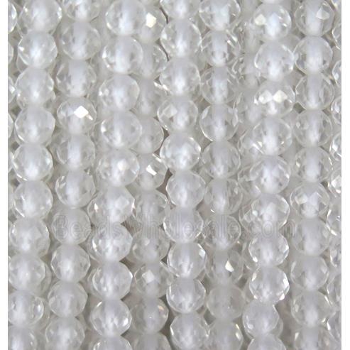 faceted round Clear Quartz bead