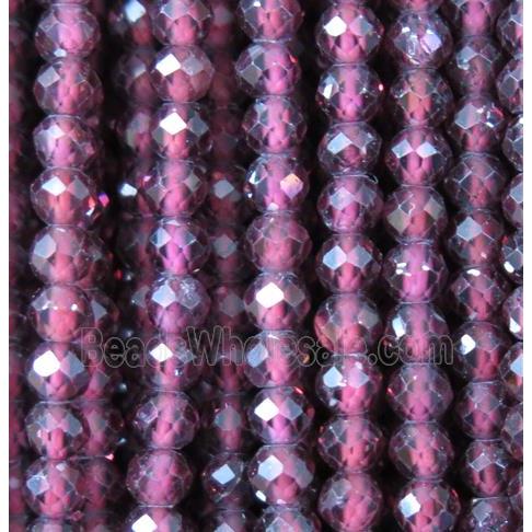 faceted round tiny Garnet beads