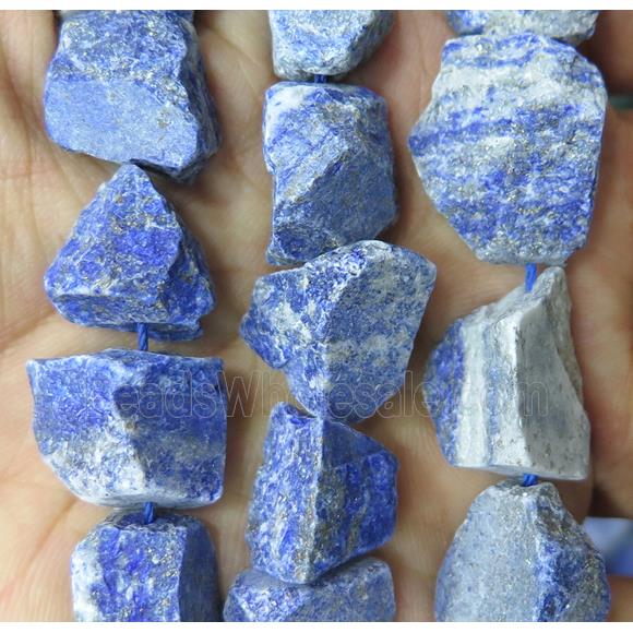 blue Lapis Lazuli nugget chip beads, freeform, rough