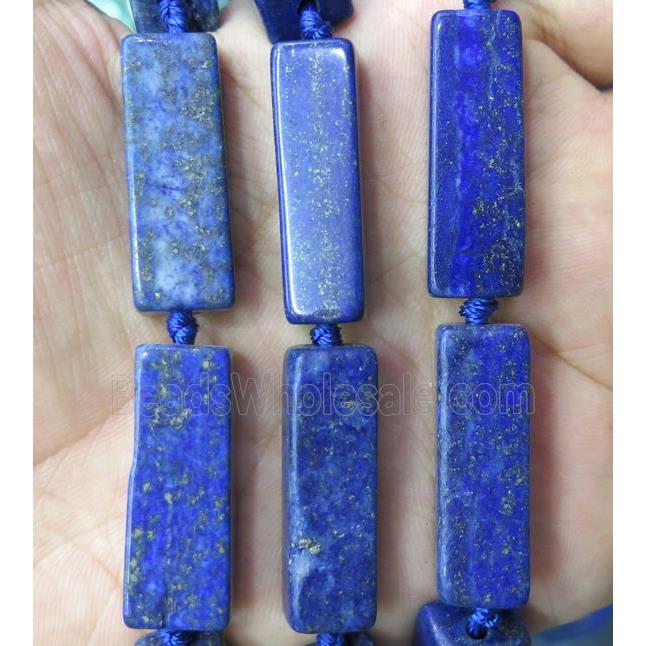 blue lapis lazuli cuboid beads