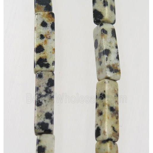 black spotted dalmatian jasper cuboid beads