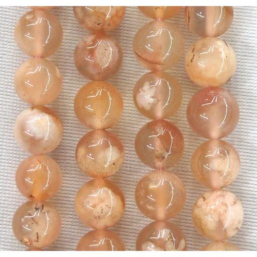 round Cherry blossom Agate beads, lt.pink
